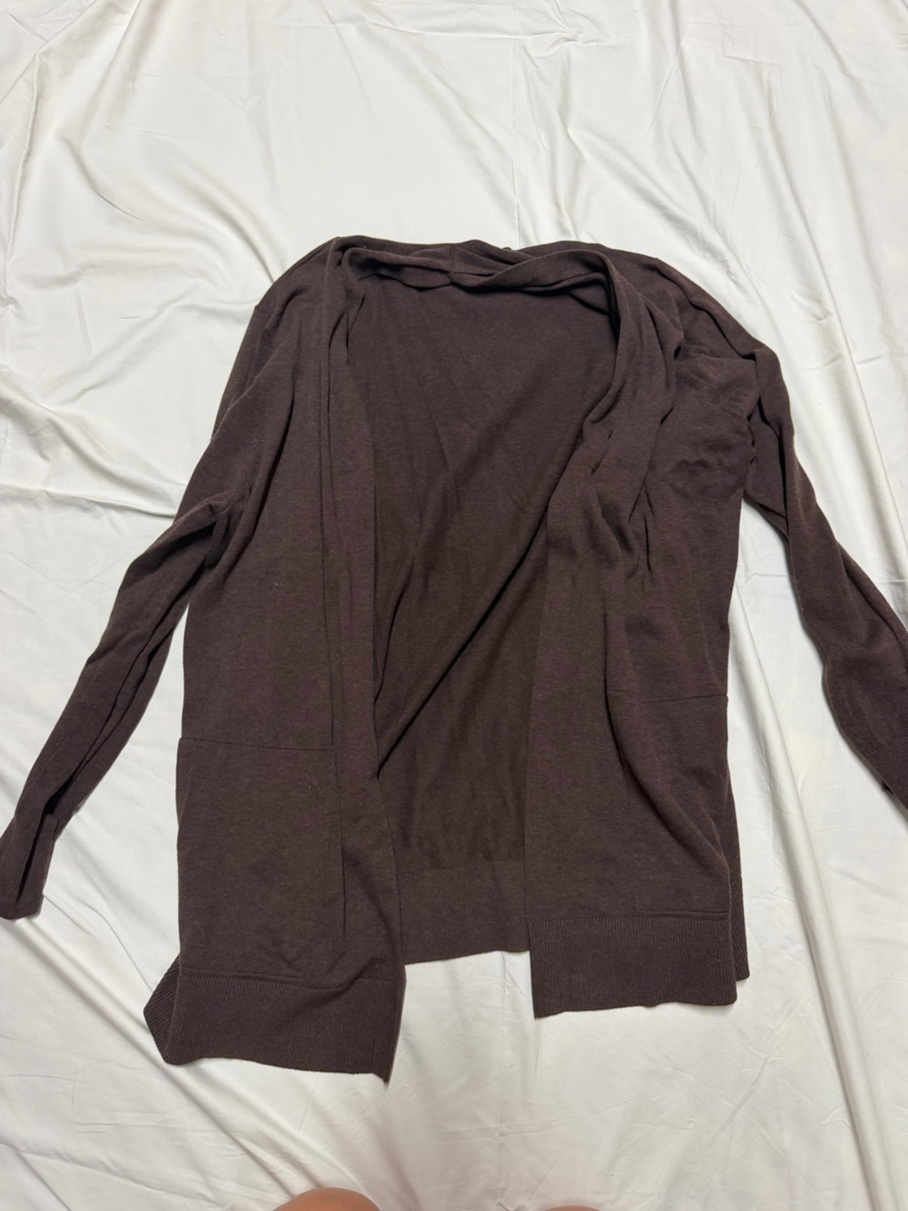Lands' End Chocolate Brown Knit Cardigan